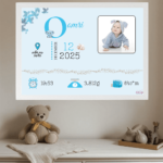 תעודת לידה מעוצבת עם תמונת תינוק - Ocean