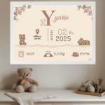 תעודת לידה מעוצבת יוניסקס - Honey